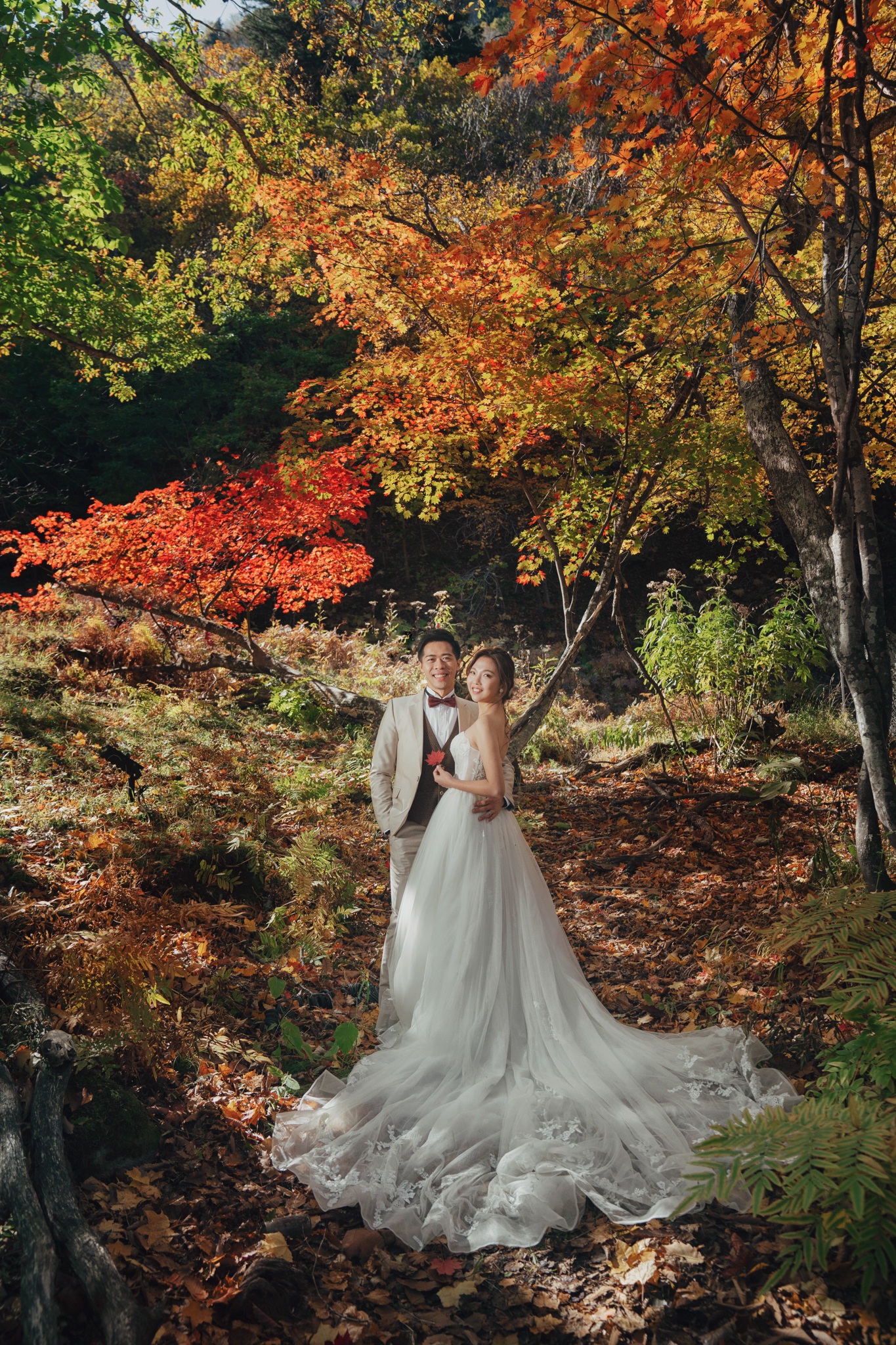 EASTERN WEDDING, Donfer, 海外婚紗, 北海道婚紗, 楓葉