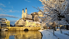 Aarburg Castle and the Aare river in the canton of Aargau, Switzerland