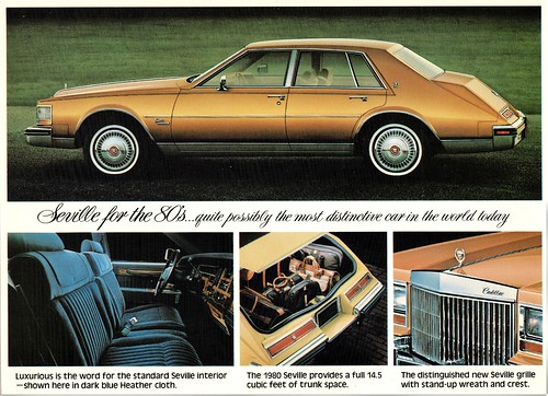1980 Cadillac Seville Sedanca Auto Ad Old Print 