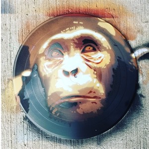 TTF - just an Ape ( handcutted multilayer stencil on Vinyl )