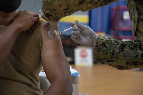 Sailor Receives Coronavirus Vaccine, From FlickrPhotos