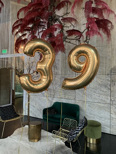 Foilballoon Number 39 Birthday Lobby NHOW Hotel Rotterdam