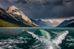 Escape from a Storm over Maligne Lake