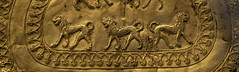 Etruscan fibula, three lions