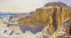 Cliffs at Deir el Bahri, Egypt (ca. 1890&ndash;1891) by John Singer Sargent. Original from The MET Museum. Digitally enhanced by rawpixel.