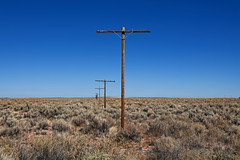Following the Utility Poles to a Distant Arizona Horizon (Petrified Forest National Park)
