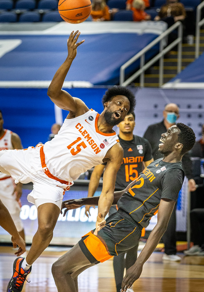 Clemson Basketball Photo of John Newman and miami and acctournament