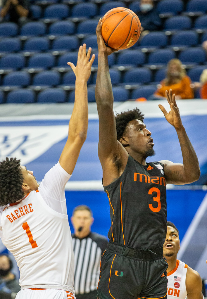 Clemson Basketball Photo of Jonathan Baehre and miami and acctournament