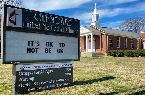 It's ok to not be ok. Five Hundred Thousand (500,000). We Remember. | Glendale United Methodist Church - Nashville Sign