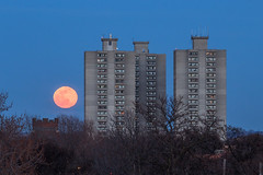 Full Moon Rising behind the Horn Towers