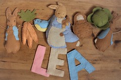 A Mother's Love Peter Rabbit Themed Felt Name Garland Personalized Banner