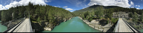 20190705_i1k Panorama of the river Finna (or Otta...) at the lovely Ness Bridge rest stop in Norway