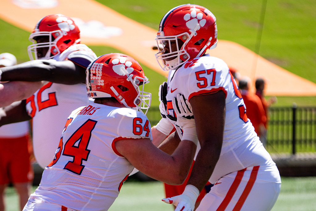 Clemson Football Photo of Paul Tchio and Walker Parks