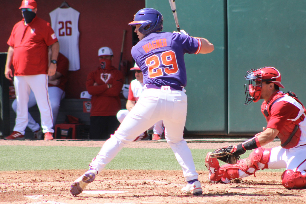 Clemson Baseball Photo of Max Wagner and NC State