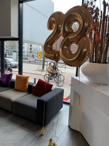 Foilballoon Number 28 Birthday Reception Mainport Design Hotel Rotterdam