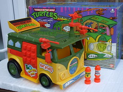 Vintage 1980's Boxed Teenage Mutant Hero Turtles Party Wagon / Mutant Attack Van