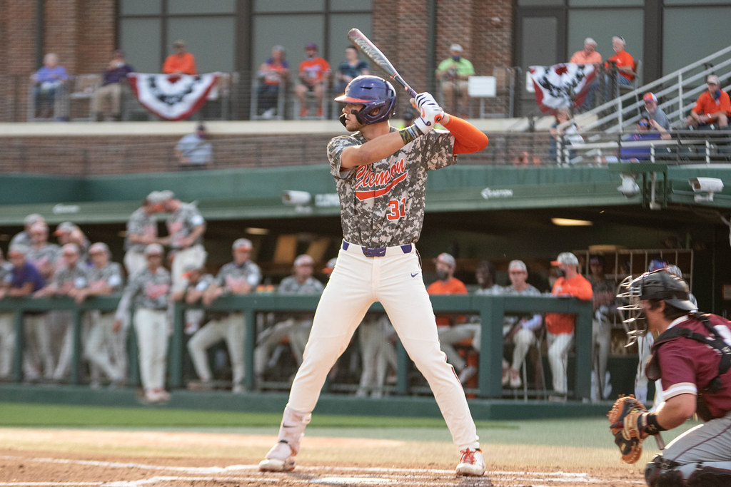 Clemson Baseball Photo of Dylan Brewer and Virginia