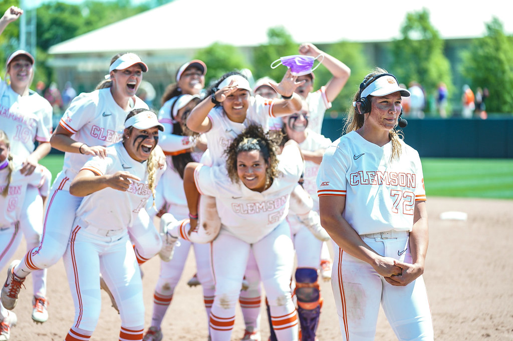 Clemson Softball Photo of Valerie Cagle and Boston College