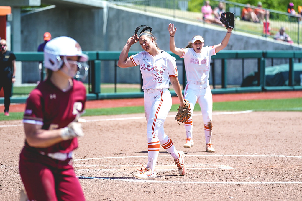 Clemson Softball Photo of Valerie Cagle and Boston College