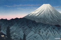 Mount Fuji From Hakone (1930) print in high resolution by Hiroaki Takahashi. Original from The Los Angeles County Museum of Art. Digitally enhanced by rawpixel.
