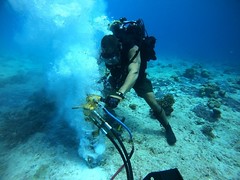 UTC-2 work on a mooring anchor during Project Big Wave.