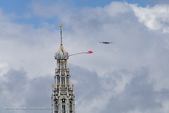 A B-25 above the city of Haarlem. / The Netherlands