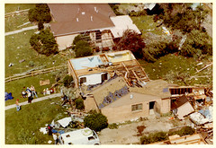 Residents assessing home damage after the 1981 tornado. (City of Thornton / Colorado Virtual Library)