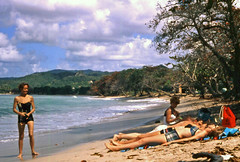 092 On the beach St Lucia. Ruth-Ann, Ellen, Barbara & Smithy 1966