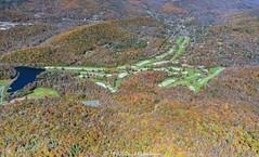 Linville Golf Club Golf Course and Lake Kawahna Aerial View