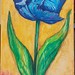 Papegøje - tulipan. Oil on canvas.