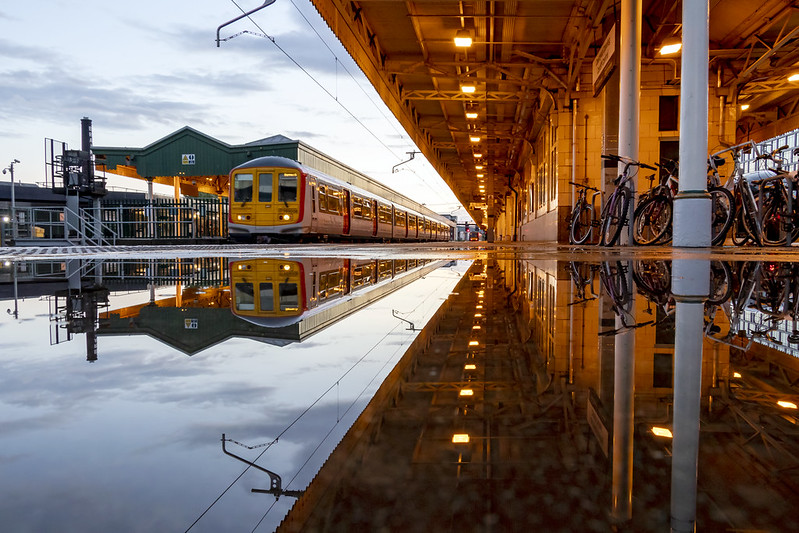 After the rain: reflections at Cardiff Central station<br/>© <a href="https://flickr.com/people/126337928@N05" target="_blank" rel="nofollow">126337928@N05</a> (<a href="https://flickr.com/photo.gne?id=51310048409" target="_blank" rel="nofollow">Flickr</a>)