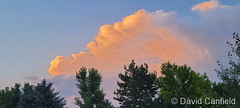 July 9, 2021 - Sunset lights up a cloud.  (David Canfield)
