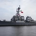 The Arleigh Burke-class guided-missile destroyer USS Winston S. Churchill (DDG 81) arrives at Naval Station Mayport, Florida.
