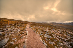 Path to the top. Cairngorm Mountain ski resort, Scotland.
