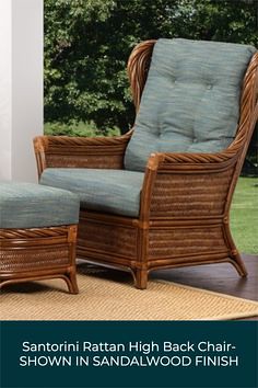 Wicker and Rattan chair in the Santorini collection is perfect for your interior design home decor. Sunrooms, Porches, Living rooms and other covered areas for this wicker chair.