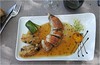 Gigotin de poulet label rouge  l'estragon, cras de Pommes de terre  l'huile d'olive et lgumes du jour - Le Restaurant du Vallon de Gayet - Mouris