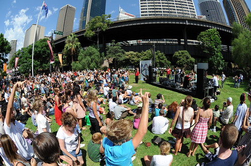 Busking at Circular Quay Sydney 2009