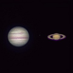 Jupiter at opposition and Saturn Aug 19th 2021