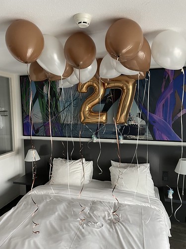 Helium Balloons Foilballoon Number 27 Bachelor Party Panorama Top Room Inntel Hotel Rotterdam