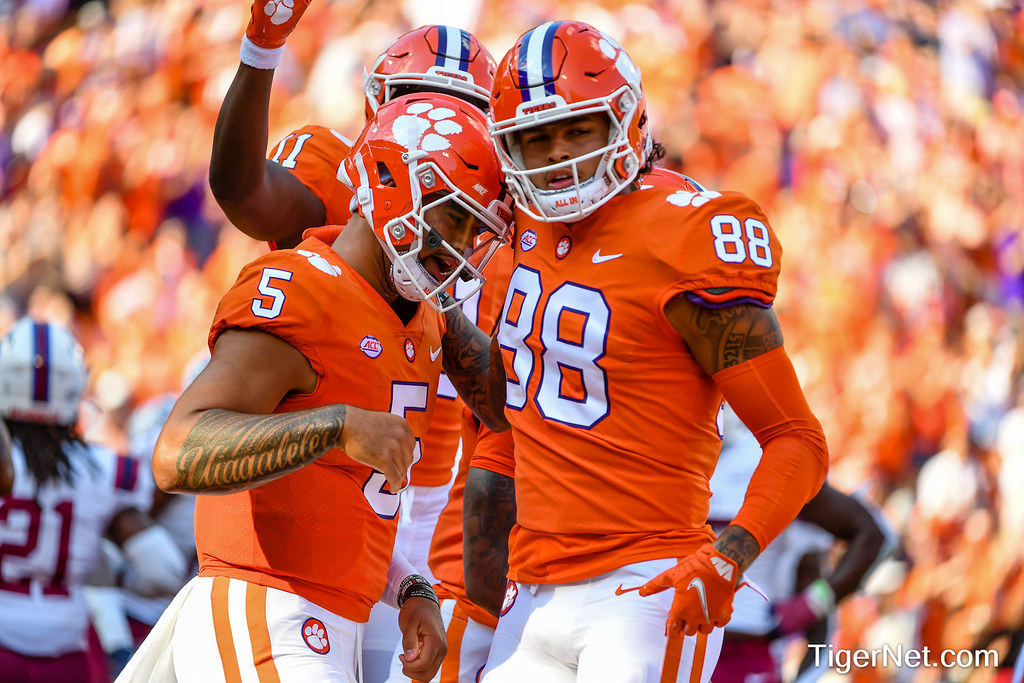 Clemson Football Photo of Braden Galloway and DJ Uiagalelei and SC State