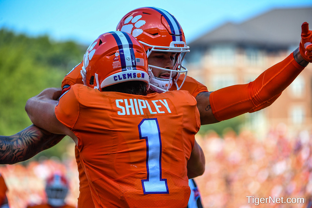 Clemson Football Photo of Braden Galloway and Will Shipley and SC State