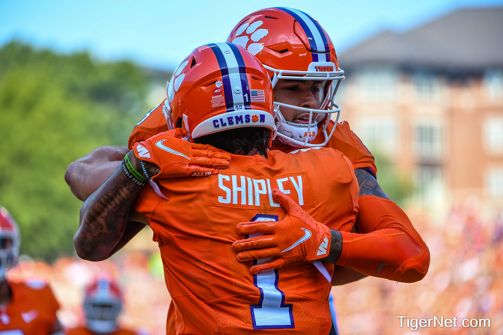 Clemson Football Photo of Braden Galloway and Will Shipley and SC State