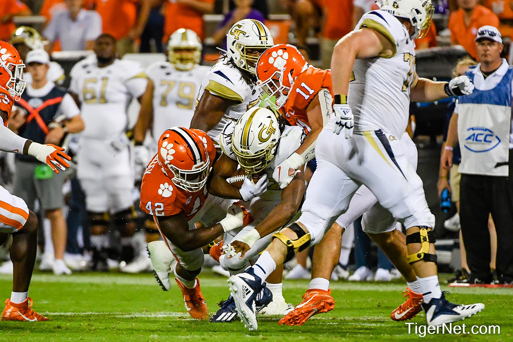 Clemson Football Photo of Bryan Bresee and LaVonta Bentley and Georgia Tech