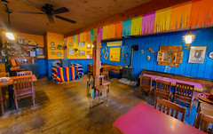 Colorful interior of very popular Mexican restaurant in Perth, ntario