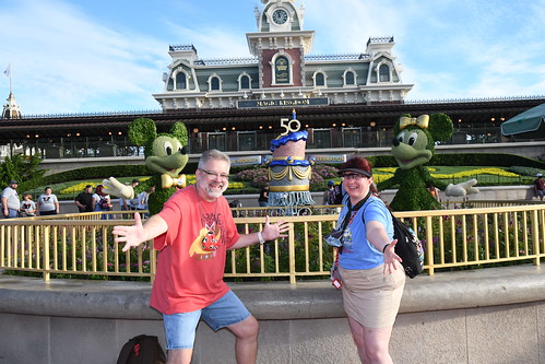 Tracey and Scott at the Magic Kingdom with the 50th Anniversary Cake • <a style="font-size:0.8em;" href="http://www.flickr.com/photos/28558260@N04/51561104287/" target="_blank">View on Flickr</a>