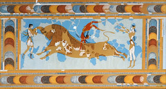 "Fresque du taureau et de l'acrobate de Cnossos" (musée du Louvre, Paris)