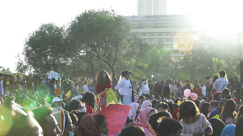 A huge crowd gathered for women rights protest in Pakistan to promote gender equality.