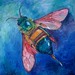Honney bee in thunderstorm. Oil on canvas.