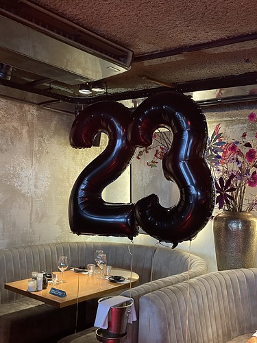 Foilballoon Number 23 Birthday Cafe in the City Rotterdam
