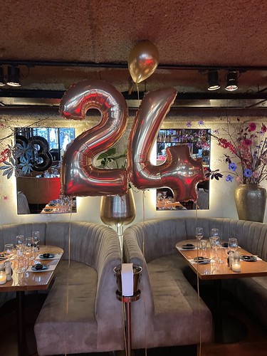 Foilballoon Number 24 Birthday Cafe in the City Rotterdam